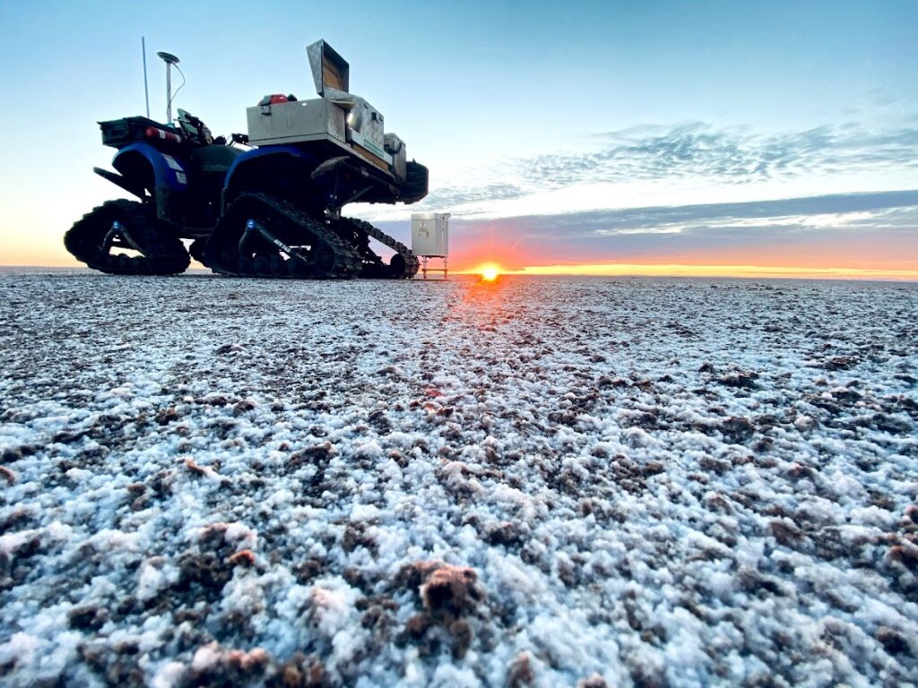 quad bike with trax on salt lake